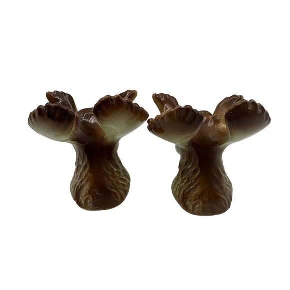 Vintage Victoria Ceramics Moose Head Salt & Pepper Shakers - Picture 7 of 8